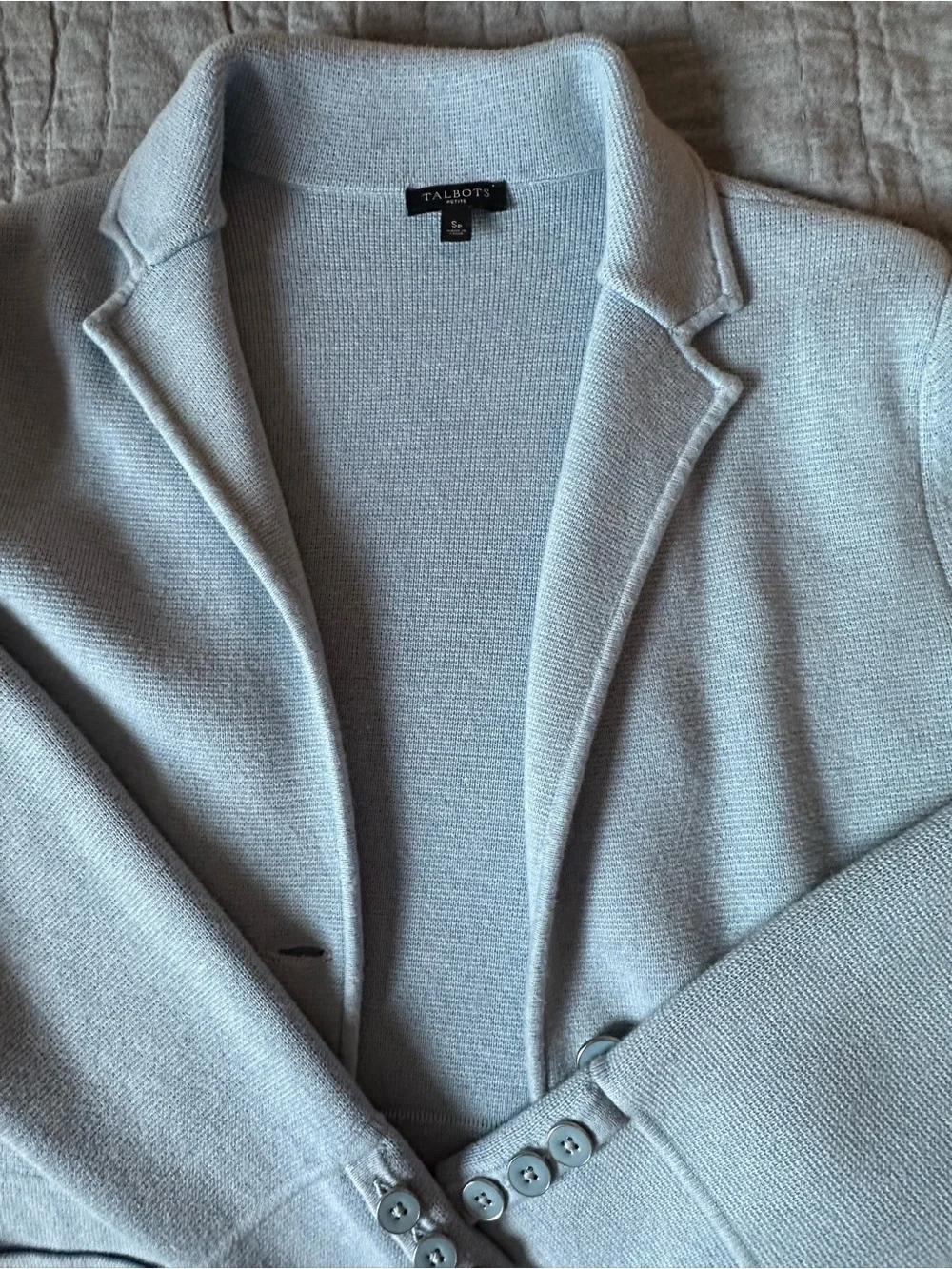 Talbots light Blue Knit Blazer Jacket - Women's Tailored Knit Coat